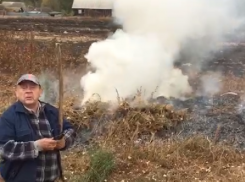 Беседу с дерзким поджигателем травы сняли пожарные в Воронежской области