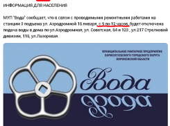 Администрация Борисоглебска сообщила населению об отключении воды за полчаса до самого отключения