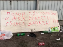 Гигантскую свалку с гневным плакатом сняли на видео в Борисоглебском микрорайоне