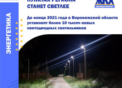 Более 900 современных светодиодных светильников появятся на сельских улицах Грибановского, Новохоперского и Терновского районов