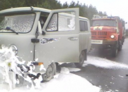 В Терновском районе сгорела УАЗ -"буханка"