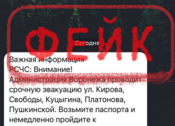 В столице Воронежской области распространили фейк о "срочной эвакуации"