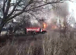 Пожар на окраине Борисоглебска сфотографировал наш читатель 