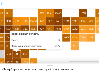 14-е  место заняла Воронежская область в итоговом  рейтинге регионов -2024