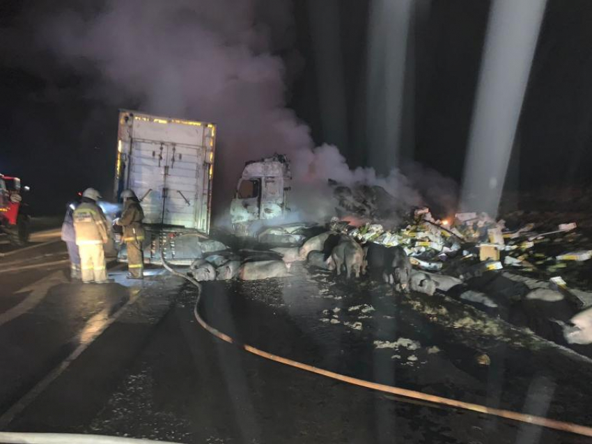 Хрюшки сгорели в огне: страшное ДТП на трассе «Каспий"
